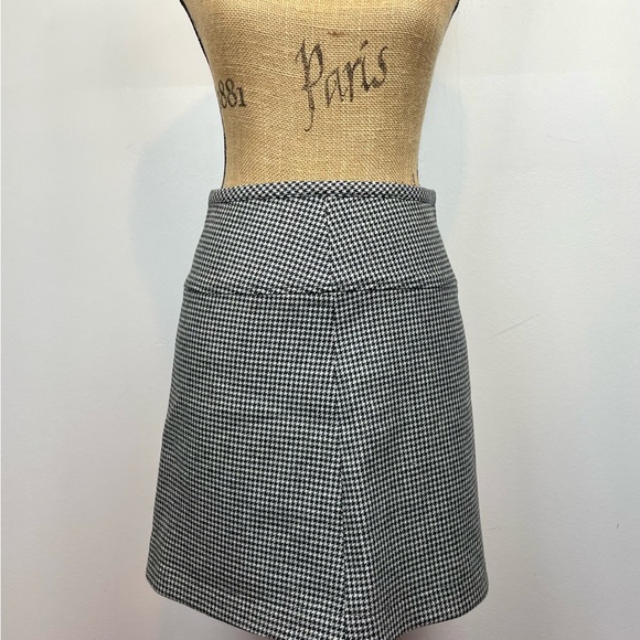 APC Skirt Wool Blend houndstooth mini womens size 34 dark academia preppy - Picture 3 of 11